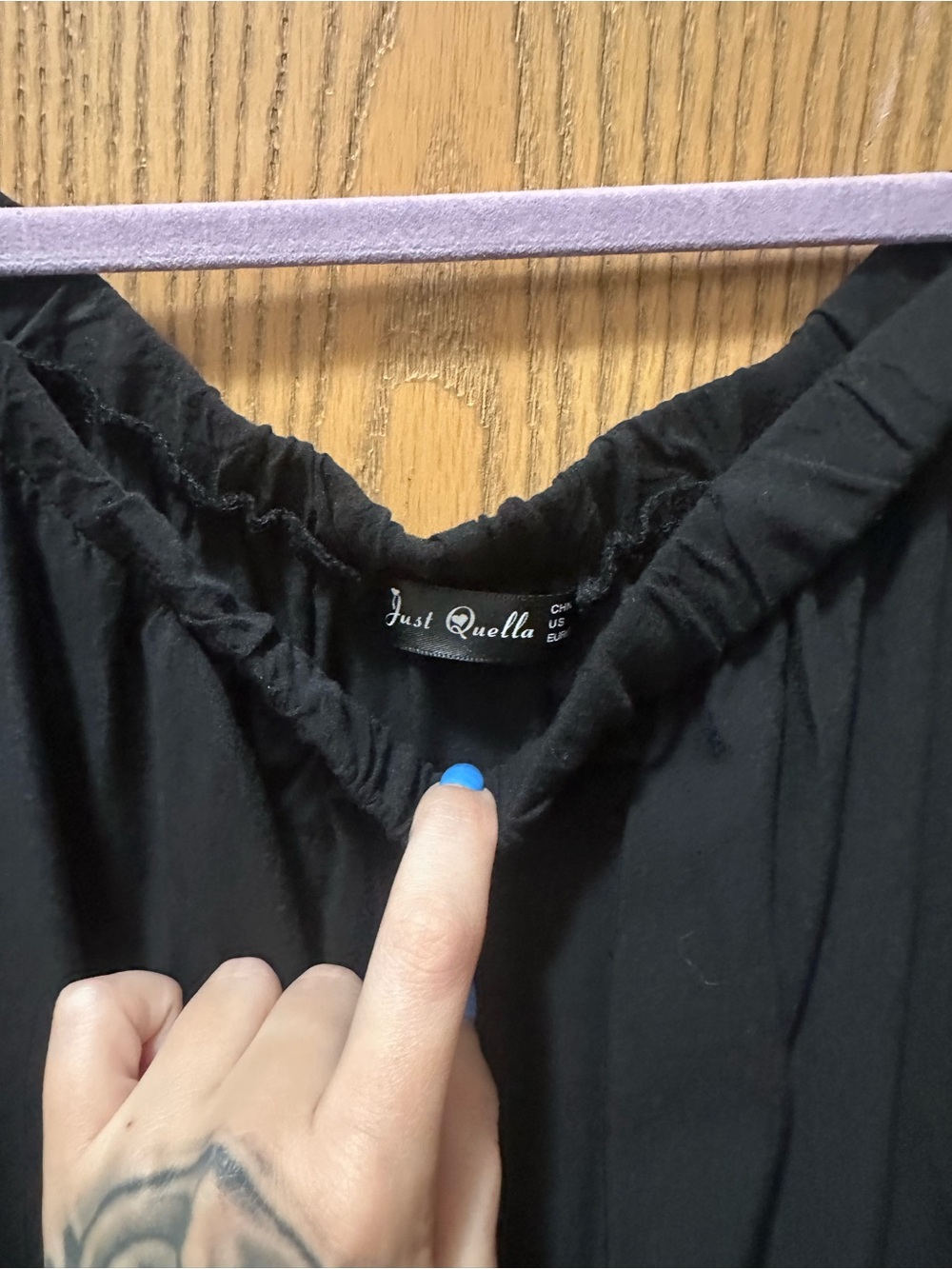 Ella Black Off-Shoulder Peasant Tunic - Picture 3 of 3